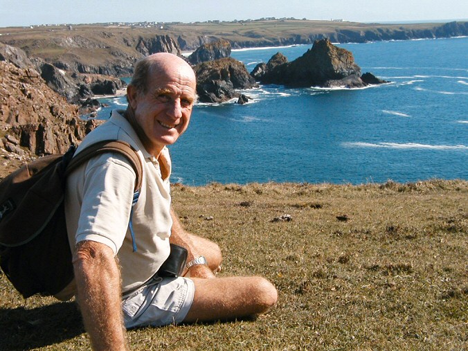 Peter George Collins on the Cornish coastal path.